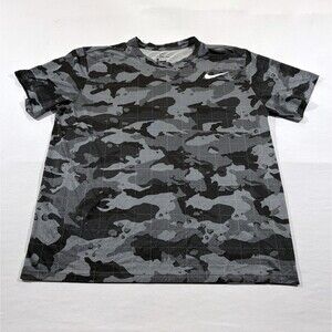 Nike Dri Fit Legend Camo Gray Printed Short Sleeve Tee T-Shirt DM5667-084 Sz XL